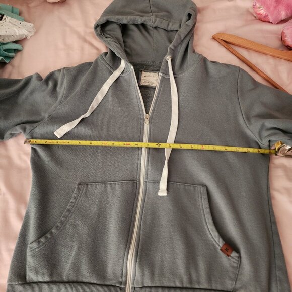 Doublju Women’s Zip Hoodie Blue Gray Size XL | Soft Fleece Cotton Blend - Picture 4 of 6